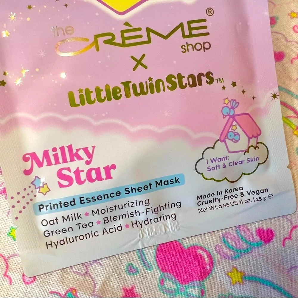 Crème Shop x Little Twin Stars Milky Star Sheet Mask NEW!
